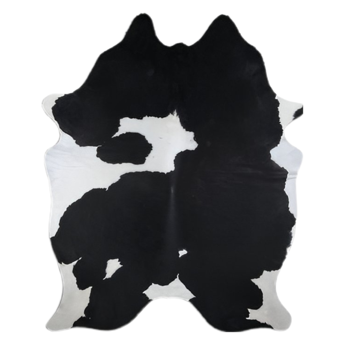 Black and white cowhide rug with natural markings - 100% genuine Brazilian cowhide from Mr. Cowhides