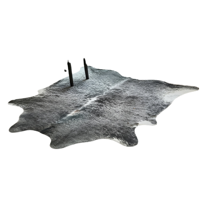 XL black salt and pepper cowhide rug for large rooms - genuine Brazilian cowhide from Mr. Cowhides