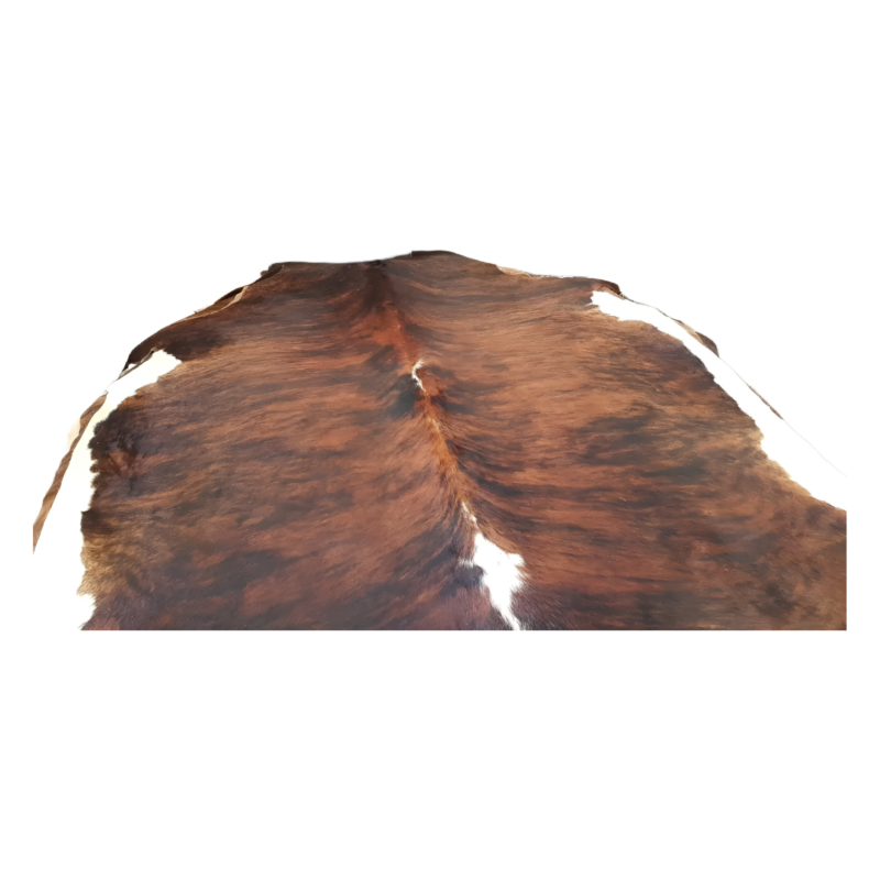 Blended tricolor cowhide rug in black white and tan - genuine Brazilian cowhide